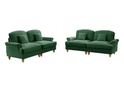 DripeX Lote 2 Sofás Chenille 2 Lugares - Capa Removível e 4 Almofadas - 194x83.5x93cm -^ Sofá