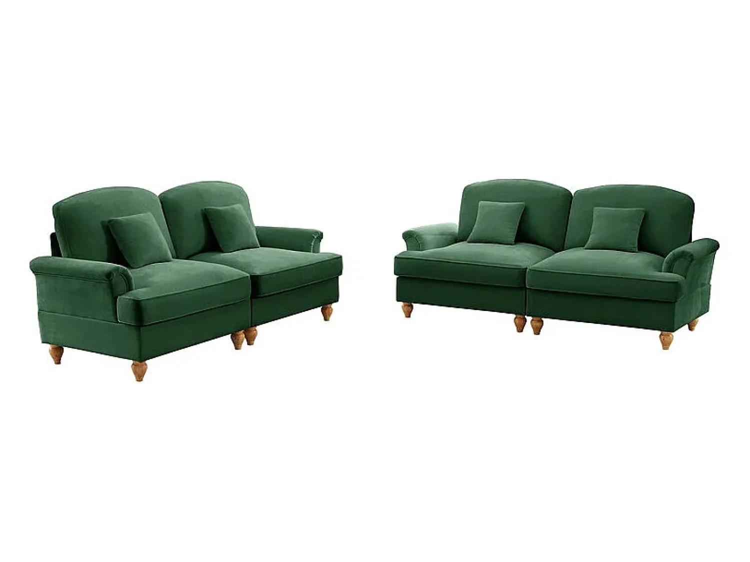 DripeX Lote 2 Sofás Chenille 2 Lugares - Capa Removível e 4 Almofadas - 194x83.5x93cm -^ Sofá