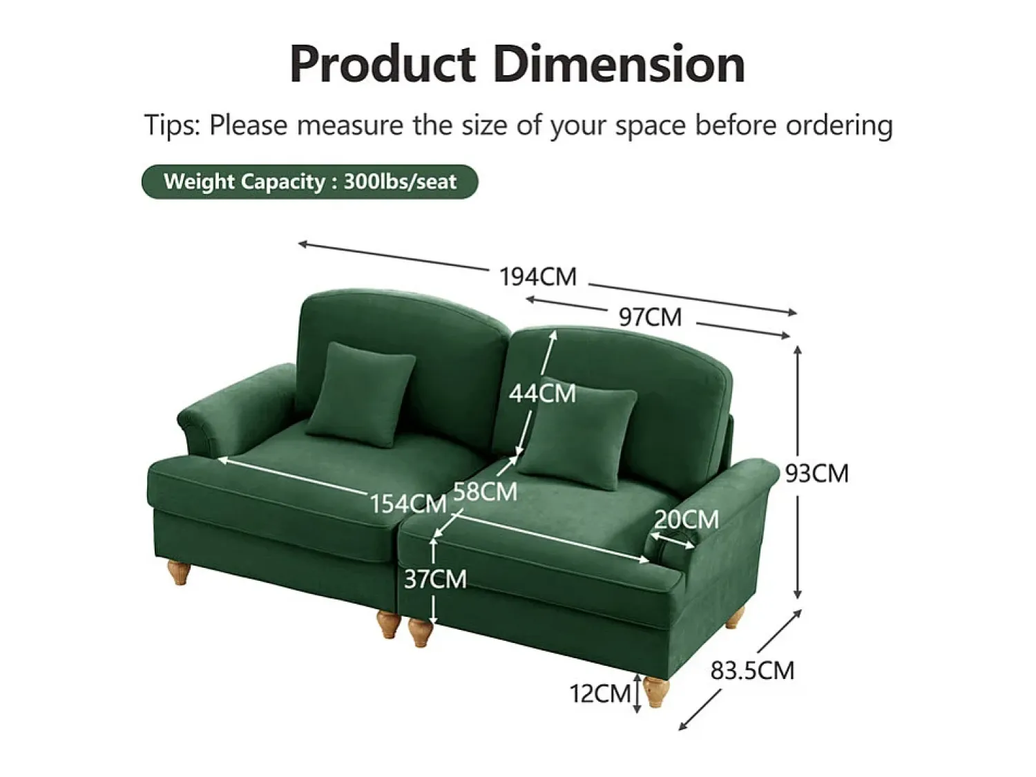 DripeX Lote 2 Sofás Modulares Chenille 2+3 Lugares - Capa Removível e 5 Almofadas - 58cm Prof. -^ Sofá