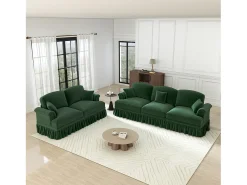 DripeX Lote 2 Sofás Modulares Chenille 2+3 Lugares - Capa Removível e 5 Almofadas - 58cm Prof. -^ Sofá