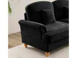 Sale DripeX Lote 2 Sofás Modulares Chenille 2+3 Lugares - Capa Removível e 5 Almofadas - 58cm Prof. - Preto