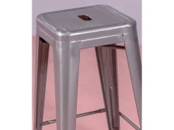 Online Nest Dream Lote de 4 bancos de metal com 66 cm de altura - Bistro - Metal Prateado