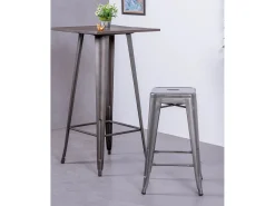 Online Nest Dream Lote de 4 bancos de metal com 66 cm de altura - Bistro - Metal Prateado