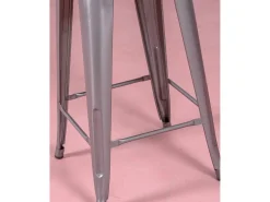 Online Nest Dream Lote de 4 bancos de metal com 66 cm de altura - Bistro - Metal Prateado