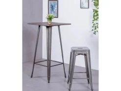 Online Nest Dream Lote de 4 bancos de metal com 66 cm de altura - Bistro - Metal Prateado