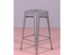 Online Nest Dream Lote de 4 bancos de metal com 66 cm de altura - Bistro - Metal Prateado