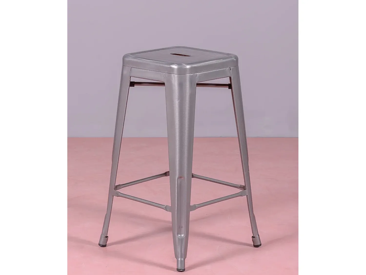 Online Nest Dream Lote de 4 bancos de metal com 66 cm de altura - Bistro - Metal Prateado