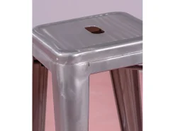 Banco*Nest Dream Lote de 4 bancos de metal com 76 cm de altura - Bistro - Metal Prateado