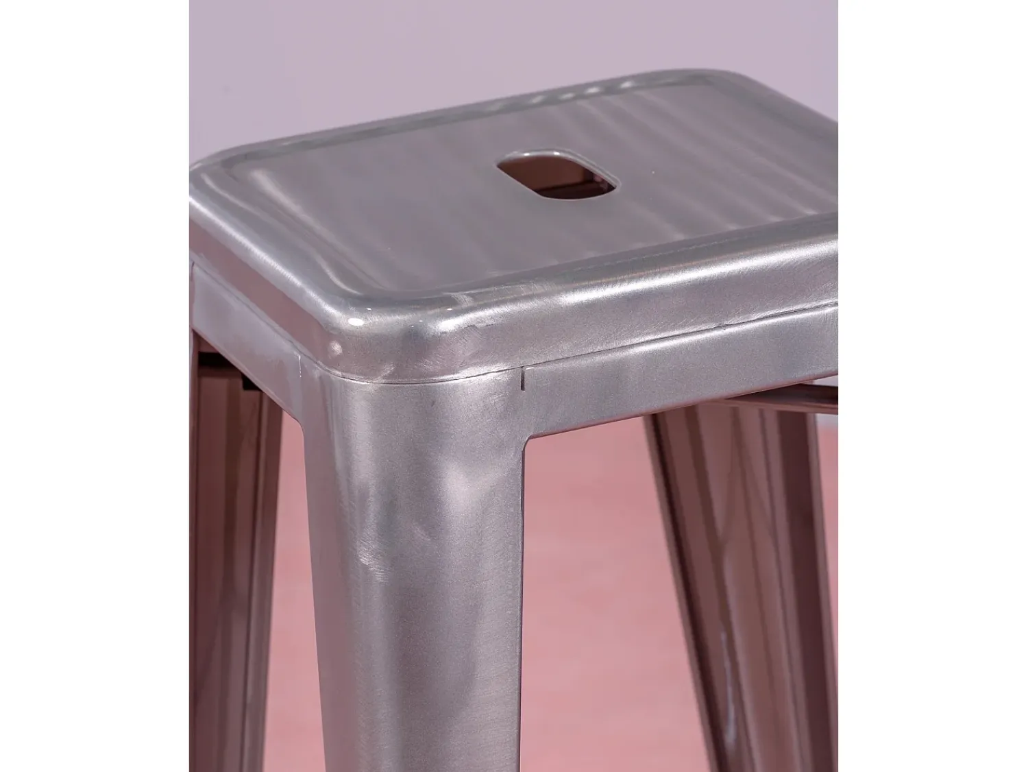 Banco*Nest Dream Lote de 4 bancos de metal com 76 cm de altura - Bistro - Metal Prateado