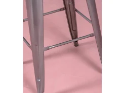 Banco*Nest Dream Lote de 4 bancos de metal com 76 cm de altura - Bistro - Metal Prateado