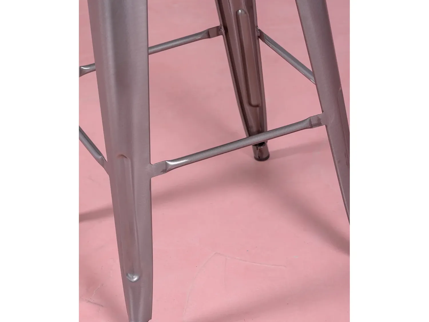 Banco*Nest Dream Lote de 4 bancos de metal com 76 cm de altura - Bistro - Metal Prateado