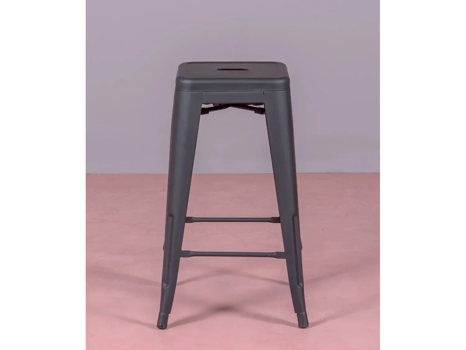 Banco*Nest Dream Lote de 4 bancos de metal com 66 cm de altura - Bistro - Preto