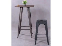 Banco*Nest Dream Lote de 4 bancos de metal com 66 cm de altura - Bistro - Preto
