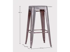 Banco*Nest Dream Lote de 4 bancos de metal com 66 cm de altura - Bistro - Preto