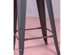Banco*Nest Dream Lote de 4 bancos de metal com 66 cm de altura - Bistro - Preto