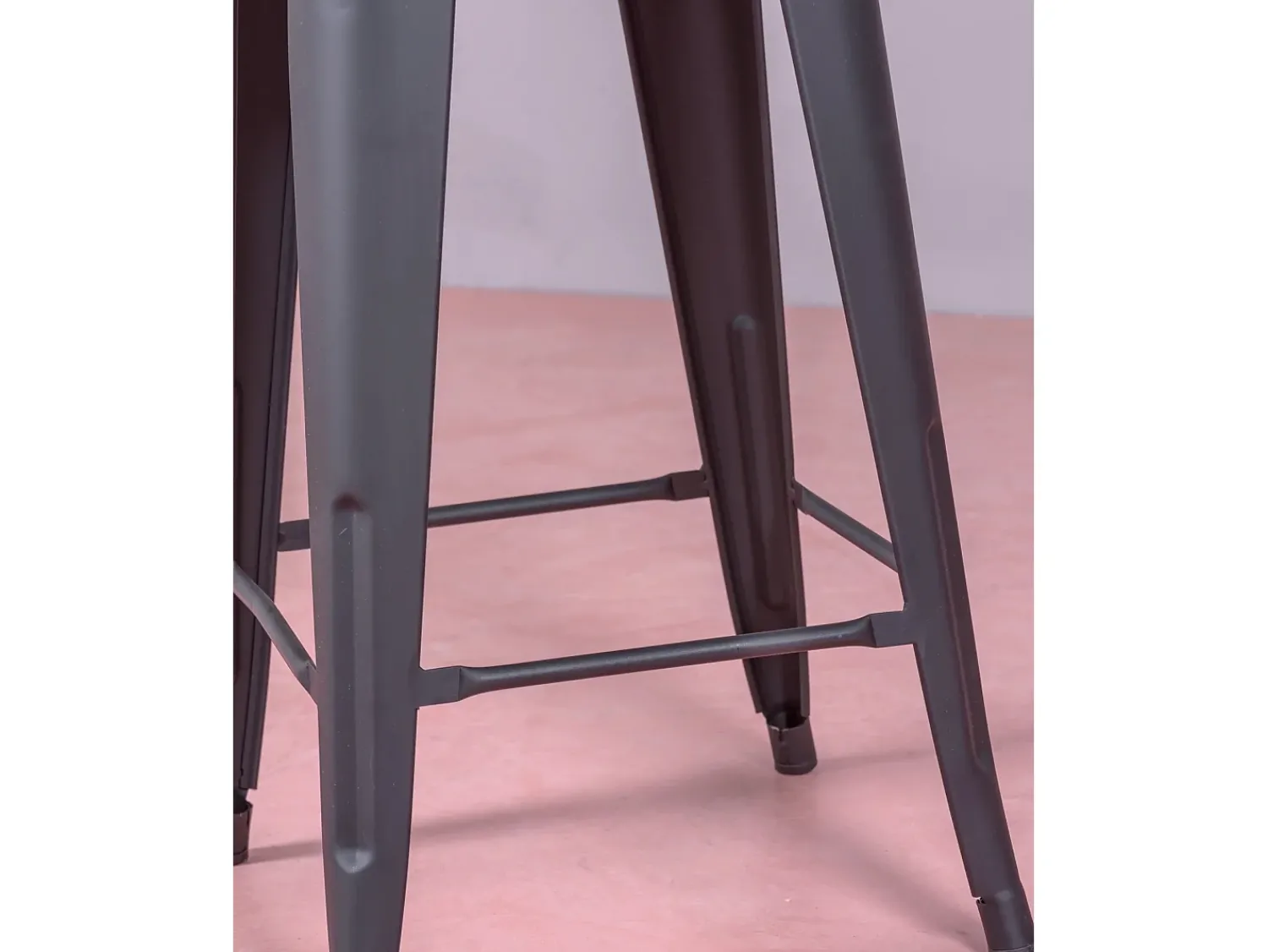 Banco*Nest Dream Lote de 4 bancos de metal com 66 cm de altura - Bistro - Preto