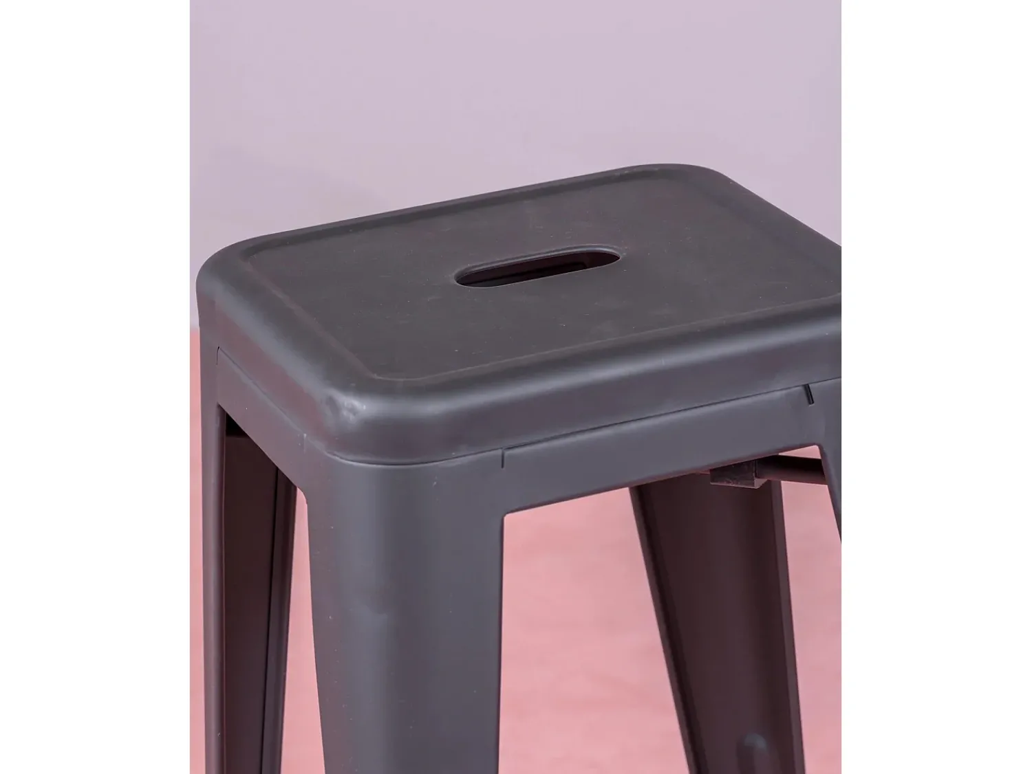 Banco*Nest Dream Lote de 4 bancos de metal com 66 cm de altura - Bistro - Preto