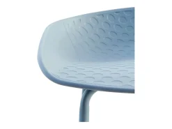 Outlet Lote de 2 bancos de polipropileno claro com pernas de metal Azul