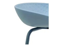 Outlet Lote de 2 bancos de polipropileno claro com pernas de metal Azul