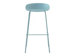 Outlet Lote de 2 bancos de polipropileno claro com pernas de metal Azul