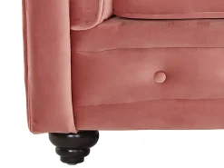 Poltrona|Vente-unique Lote de 2 cadeirões veludo rosa pastel CHESTERFIELD Rosa claro