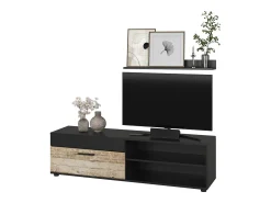 Discount Vicco Lowboard & Regal carvalho /areia 139.8x35.3x38.9 berno Preto