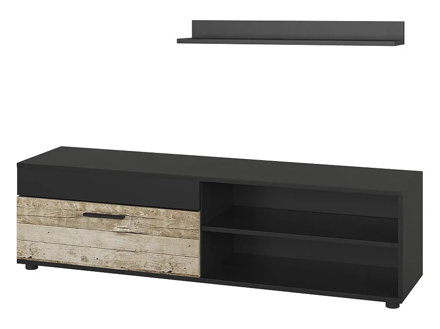 Discount Vicco Lowboard & Regal carvalho /areia 139.8x35.3x38.9 berno Preto