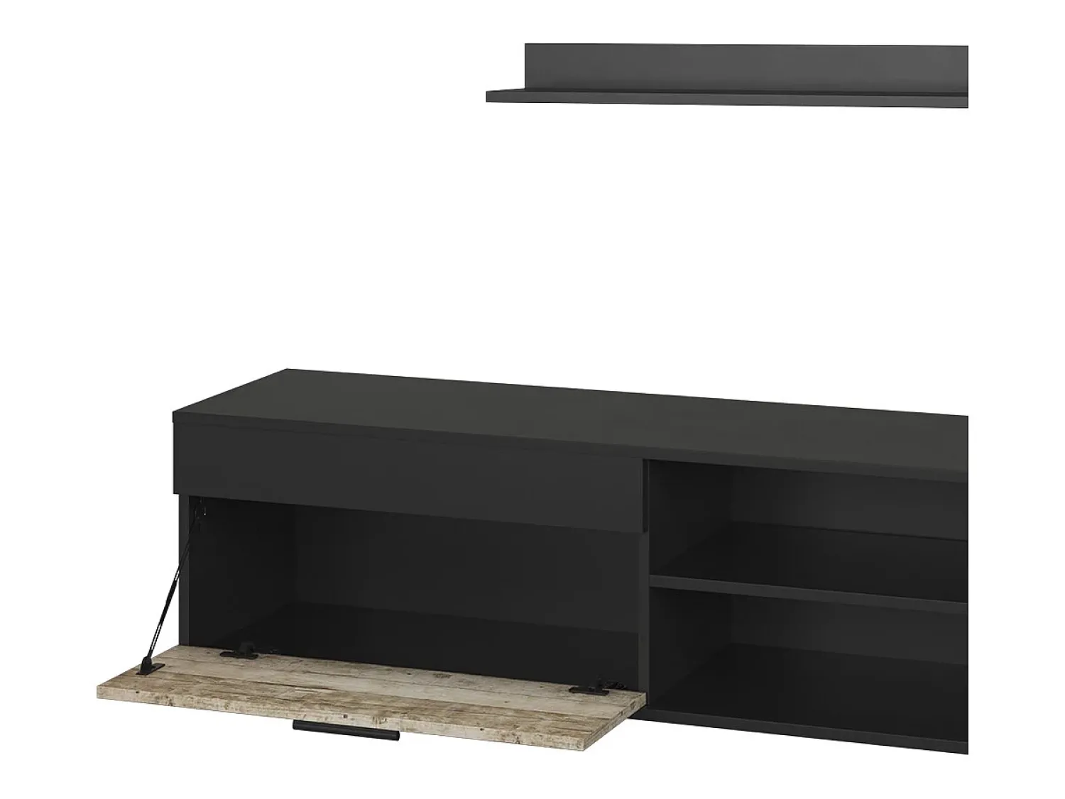 Discount Vicco Lowboard & Regal carvalho /areia 139.8x35.3x38.9 berno Preto