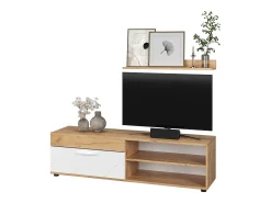 Móvel De Tv*Vicco Lowboard & Regal carvalho goldkraft/branco 139.8x35.3x38.9 berno Natural escuro