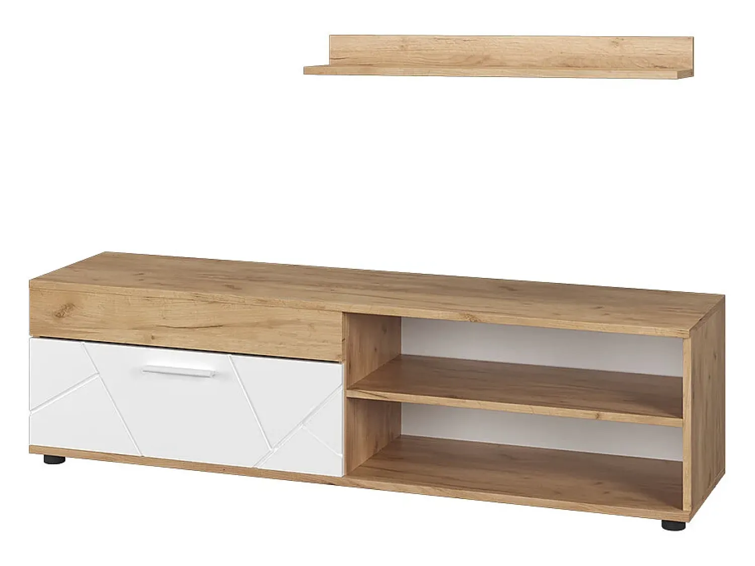 Móvel De Tv*Vicco Lowboard & Regal carvalho goldkraft/branco 139.8x35.3x38.9 berno Natural escuro