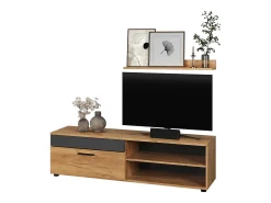 Móvel De Tv|Vicco Lowboard & Regal carvalho goldkraft/antracite 139.8x35.3x38.9 berno Natural escuro
