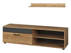Móvel De Tv|Vicco Lowboard & Regal carvalho goldkraft/antracite 139.8x35.3x38.9 berno Natural escuro