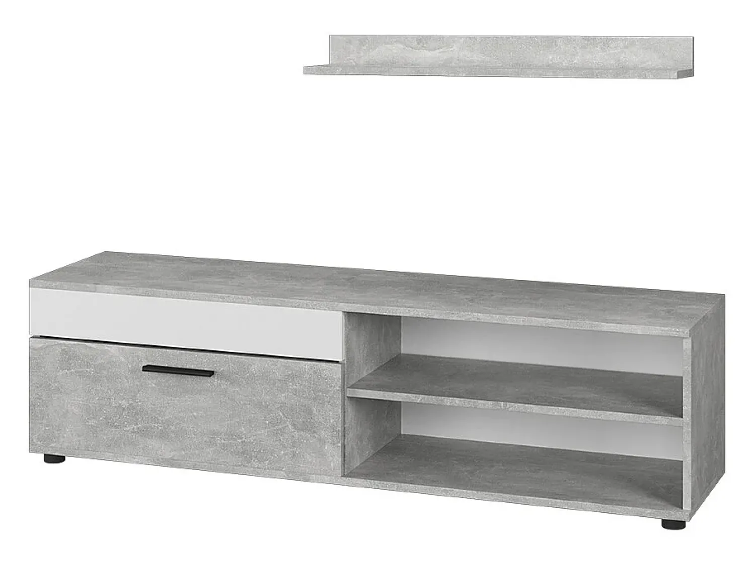 Móvel De Tv|Vicco Lowboard & Regal concreto/branco 139.8x35.3x38.9 berno Cinzento claro