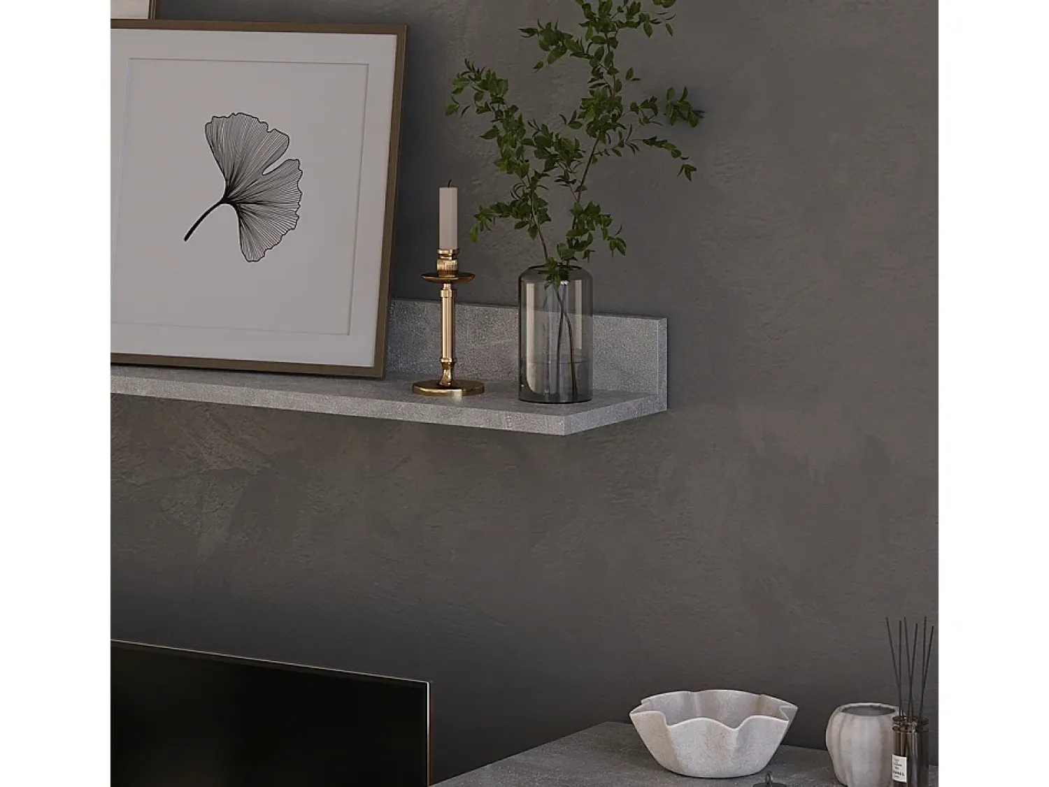 Móvel De Tv|Vicco Lowboard & Regal concreto/branco 139.8x35.3x38.9 berno Cinzento claro