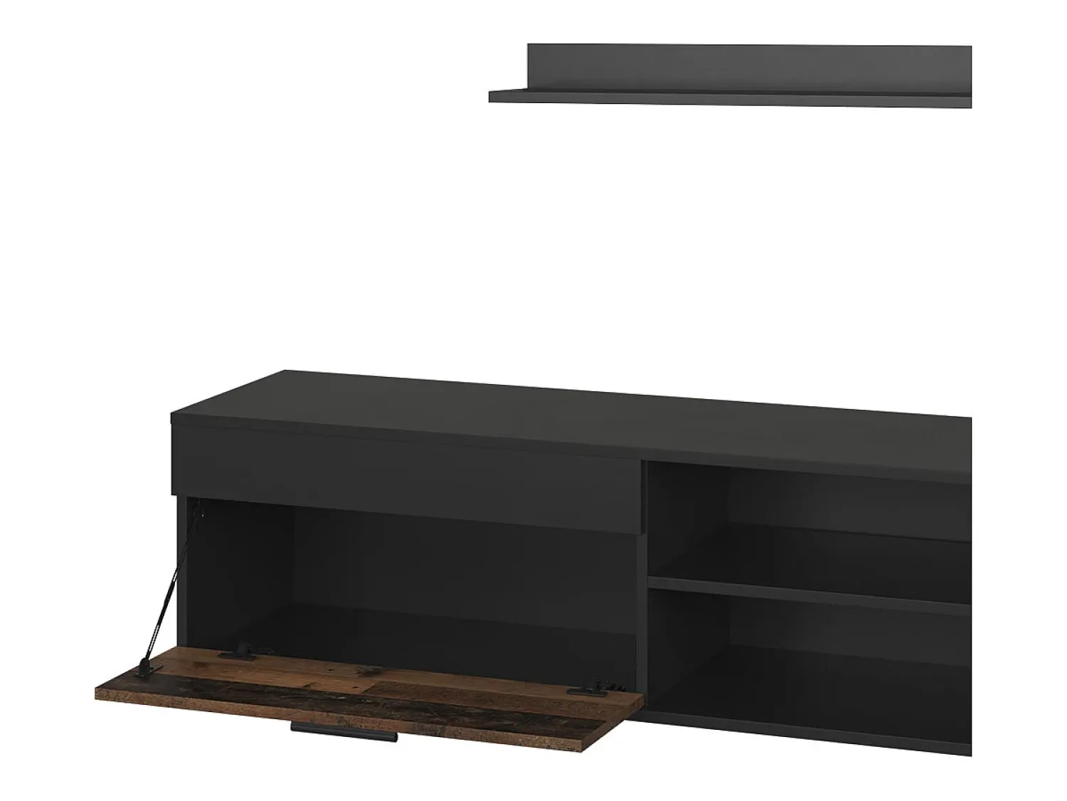Móvel De Tv*Vicco Lowboard & Regal /estilo antigo 139.8x35.3x38.9 berno Preto