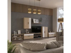 Vicco Lowboard & Regal sonoma/branco 139.8x35.3x38.9 berno^ Móvel De Tv
