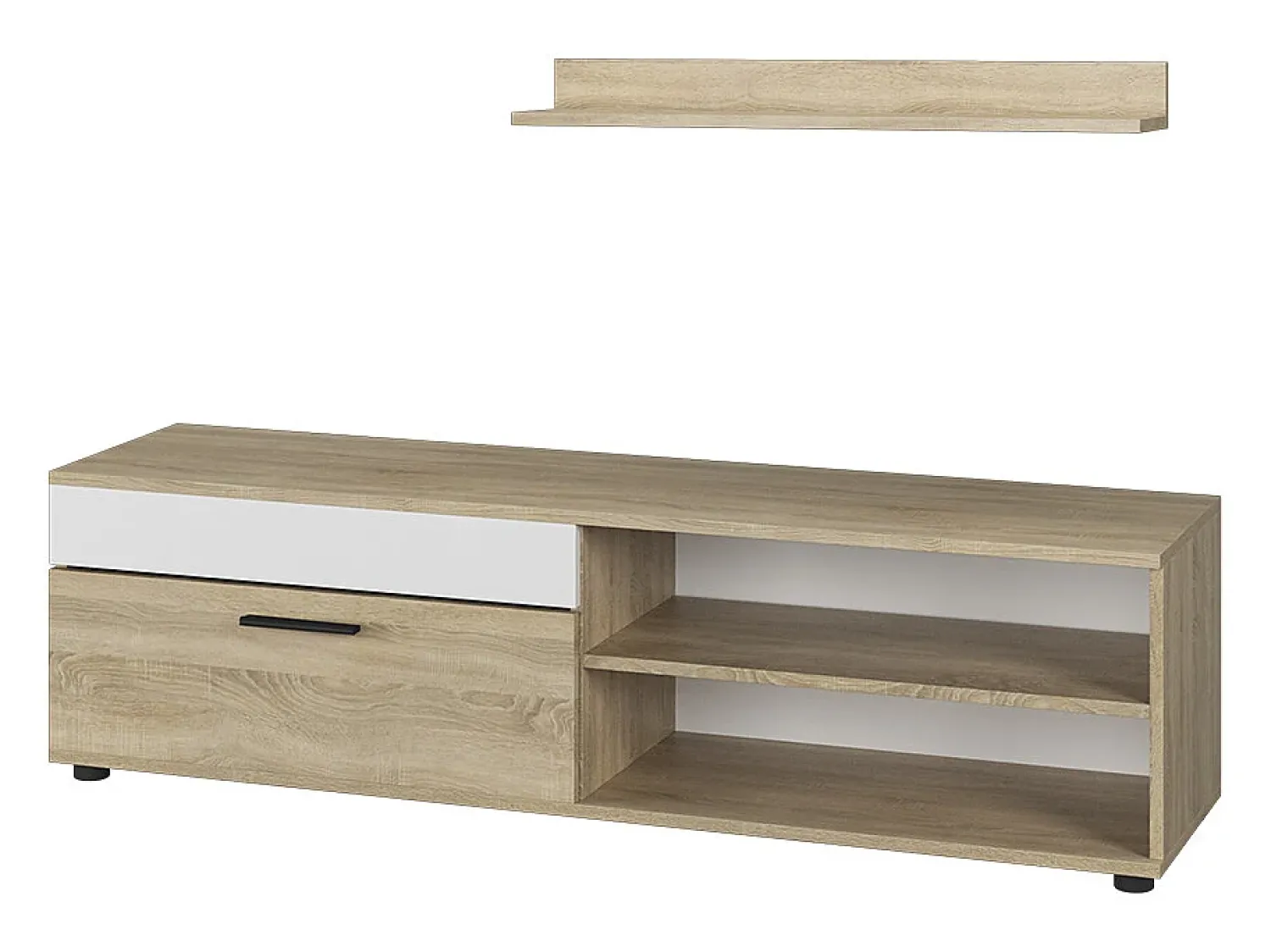Vicco Lowboard & Regal sonoma/branco 139.8x35.3x38.9 berno^ Móvel De Tv