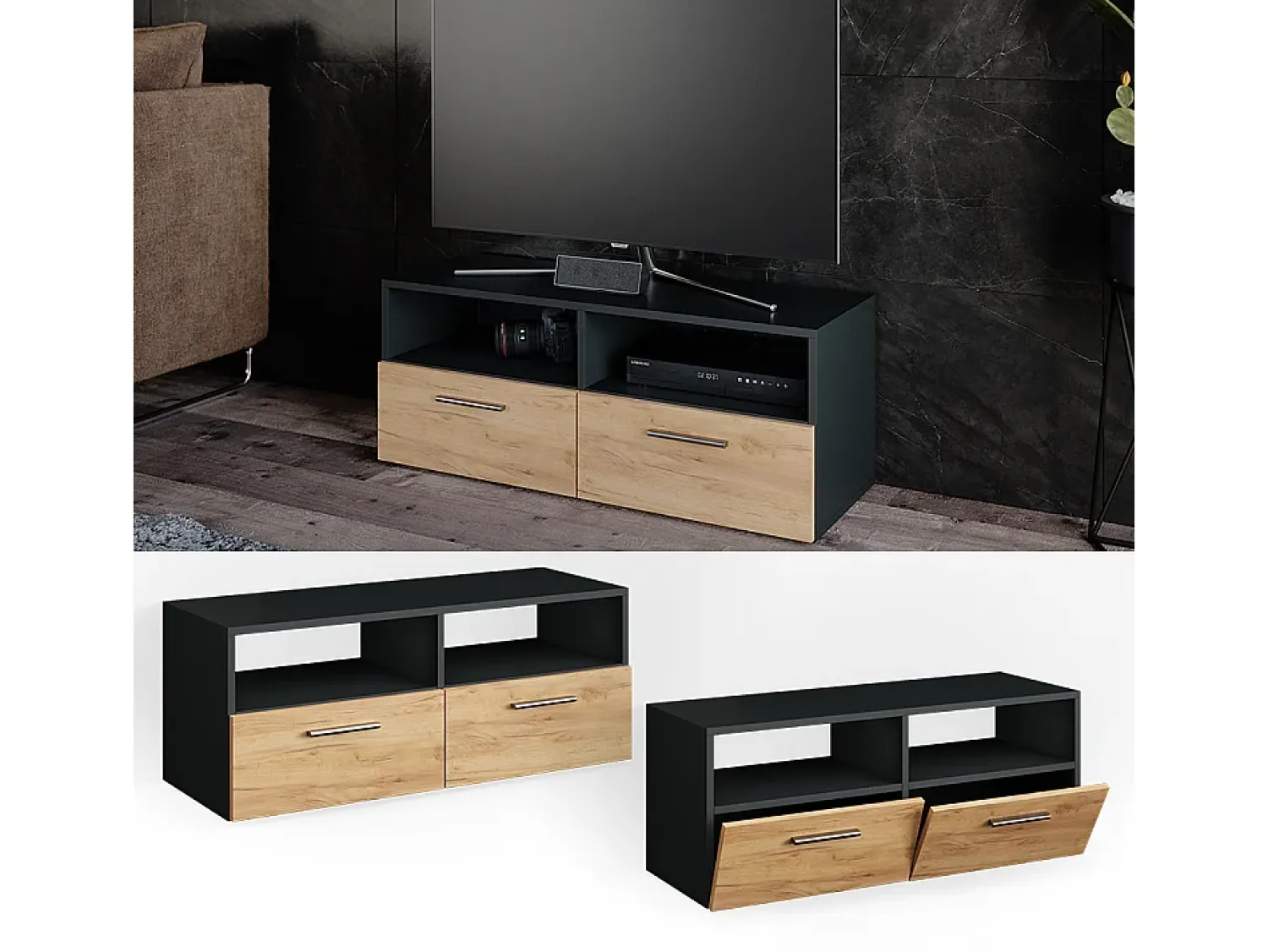 Vicco Lowboard antracite 95x33.2x38 diego^ Móvel De Tv