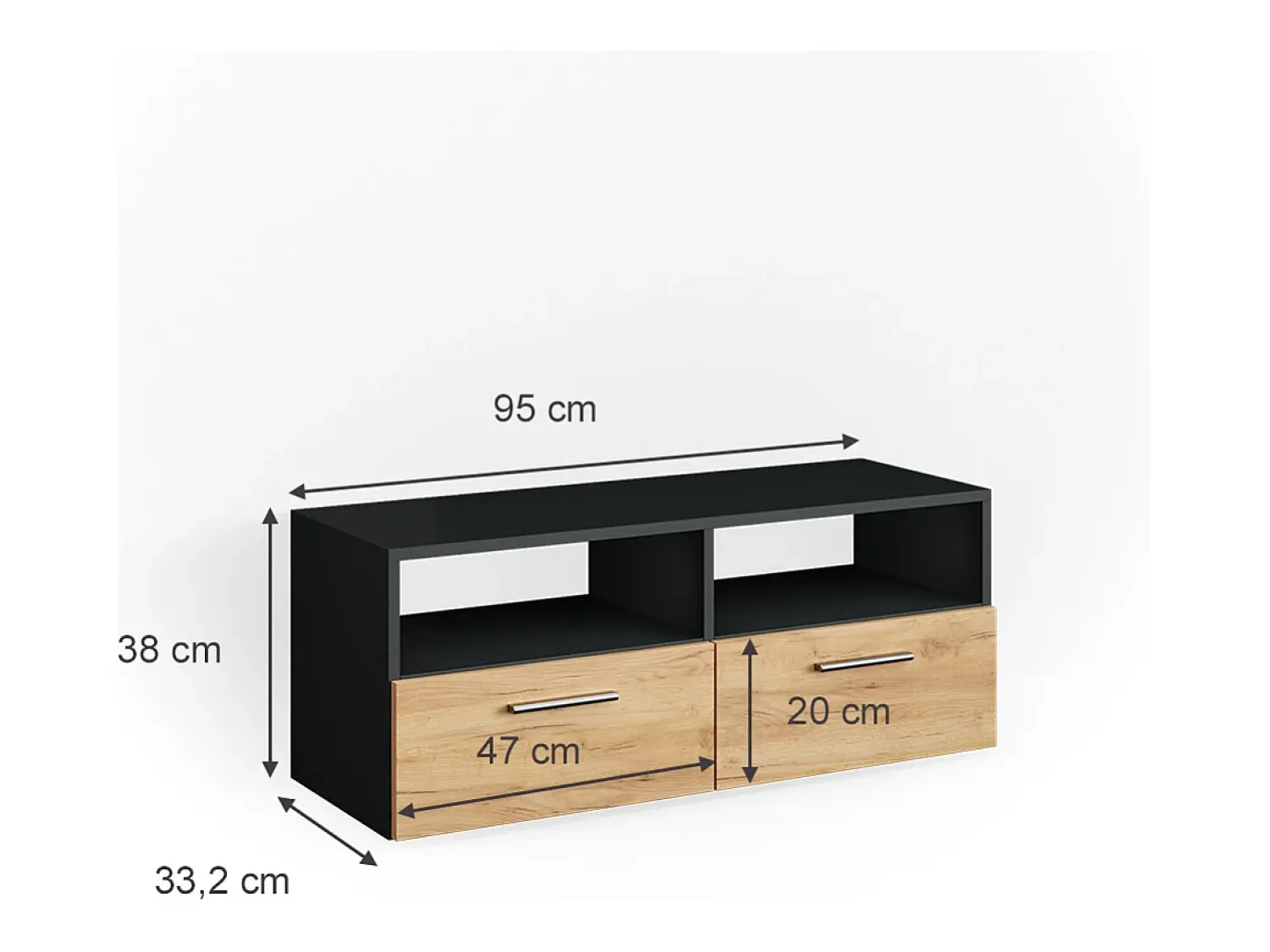 Vicco Lowboard antracite 95x33.2x38 diego^ Móvel De Tv