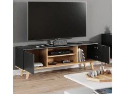 Móvel De Tv|Vicco Lowboard antracite 138x40x49 nautica Cinza antracite