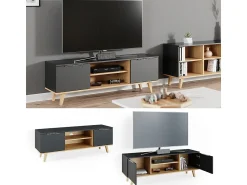 Móvel De Tv|Vicco Lowboard antracite 138x40x49 nautica Cinza antracite
