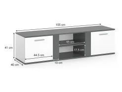 Móvel De Tv*Vicco Lowboard antracite 155x40x41 novelli Cinza antracite