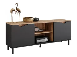 Móvel De Tv|Vicco Lowboard antracite/artesanal 150x38x60 marelle Preto