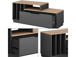 Móvel De Tv*Vicco Lowboard antracite/sonoma 120x40x49.9 betti Cinza antracite