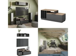 Móvel De Tv*Vicco Lowboard antracite/sonoma 120x40x49.9 betti Cinza antracite
