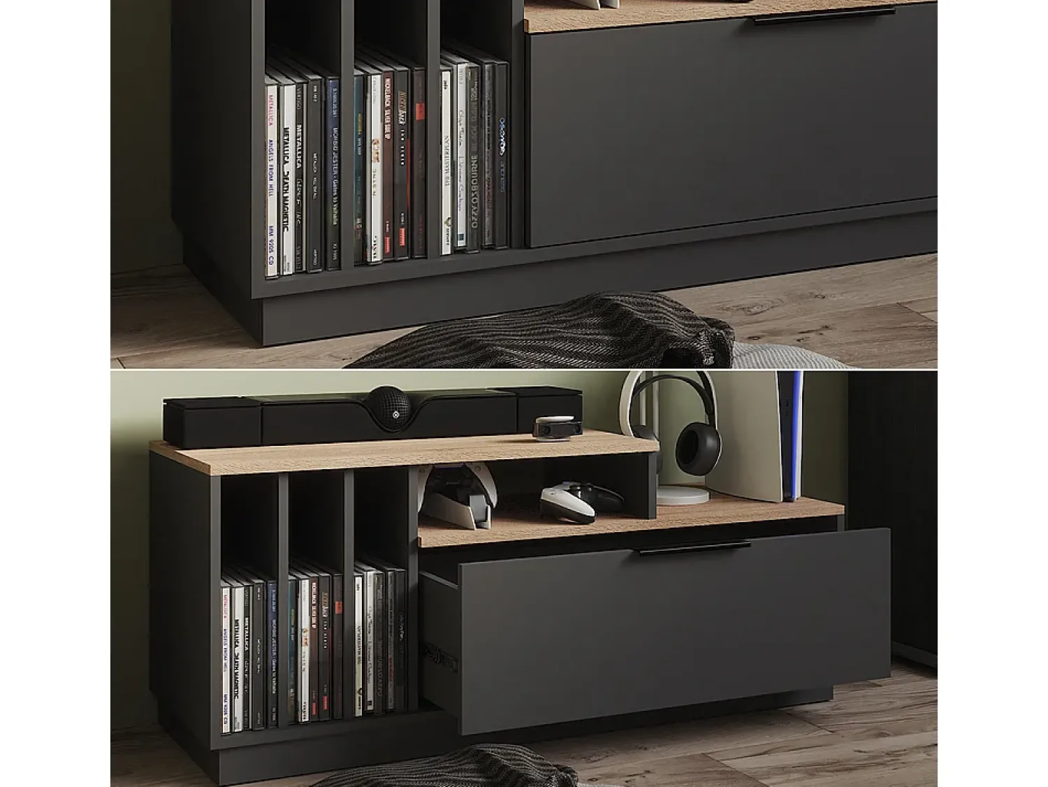 Móvel De Tv*Vicco Lowboard antracite/sonoma 120x40x49.9 betti Cinza antracite
