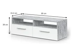 Móvel De Tv|Vicco Lowboard betão 190x33.2x38 diego Cinzento claro