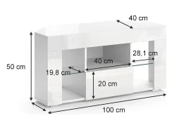 Móvel De Tv*Vicco Lowboard 100x40x50 denver Branco