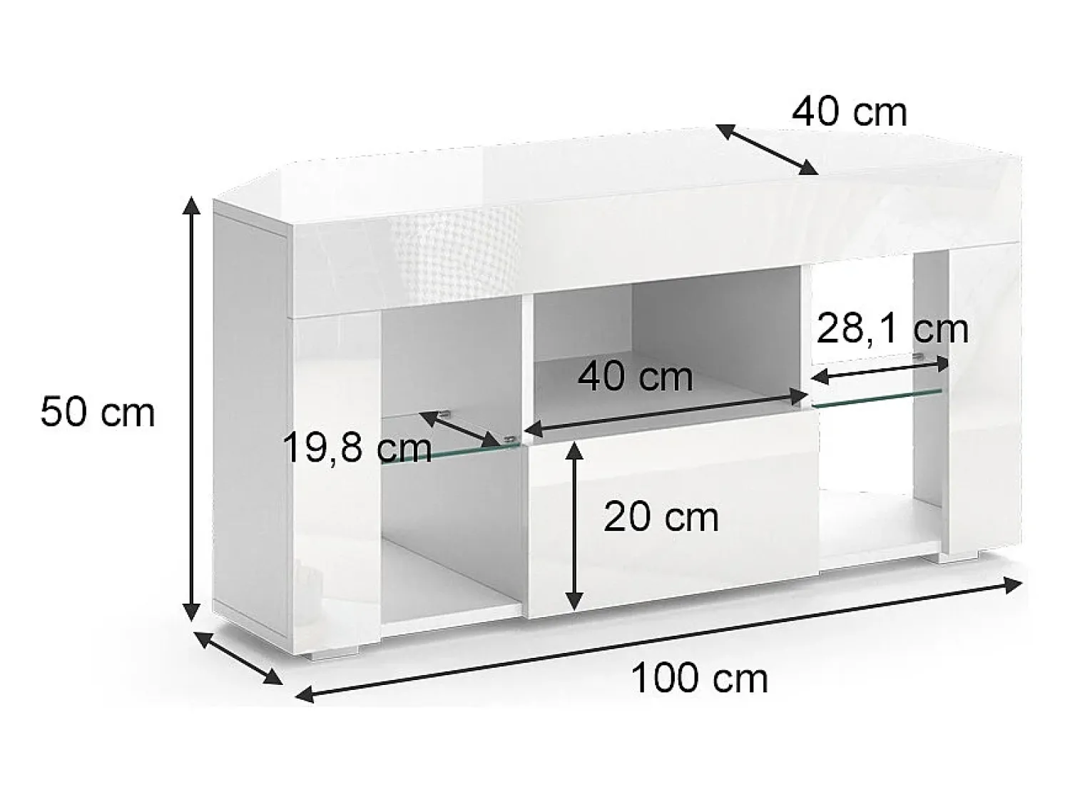 Móvel De Tv*Vicco Lowboard 100x40x50 denver Branco