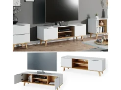 Móvel De Tv|Vicco Lowboard 138x40x49 nautica Branco